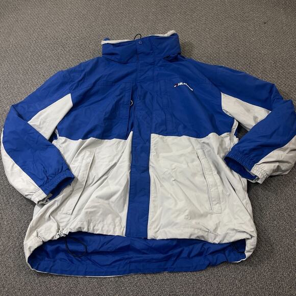 Vintage Tommy Hilfiger Jacket Mens Size XXL Hoodie Blue Windbreaker Snow Ski Y2K - Picture 2 of 14